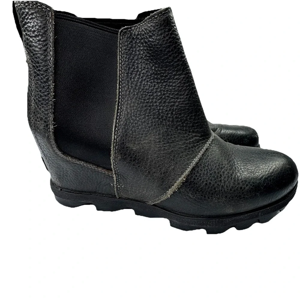 Sorel Joan Of Arctic Wedge‎ II Womens 10 / EU 41 Leather Chelsea Boot Grey
